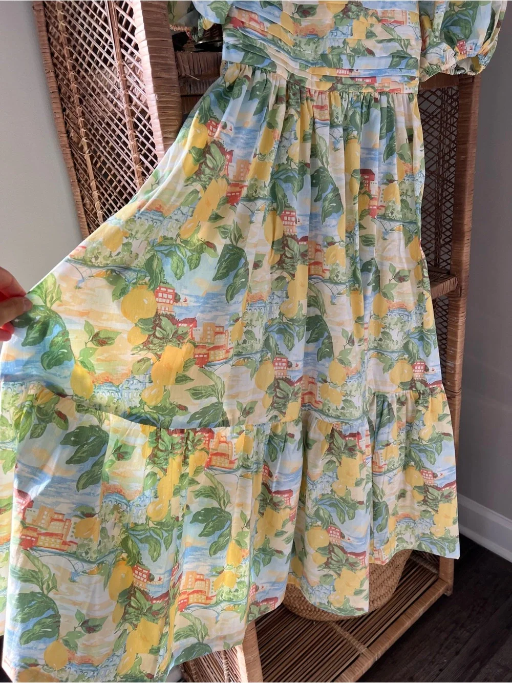 Abercrombie & Fitch Summer Puff Sleeve Maxi Dress with Tropical Coast Print